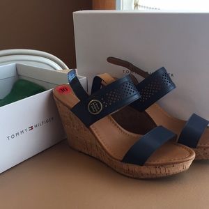 Tommy Hilfiger blue wedges